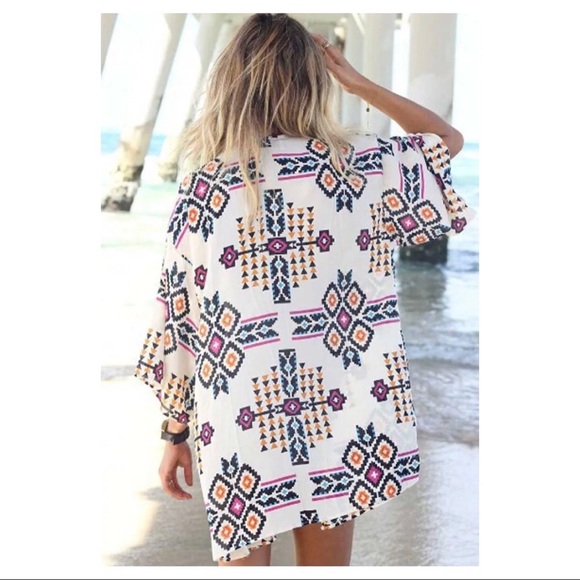 NWT Winged Kimono Duster Shawl Boho Vintage OS - Picture 3 of 7